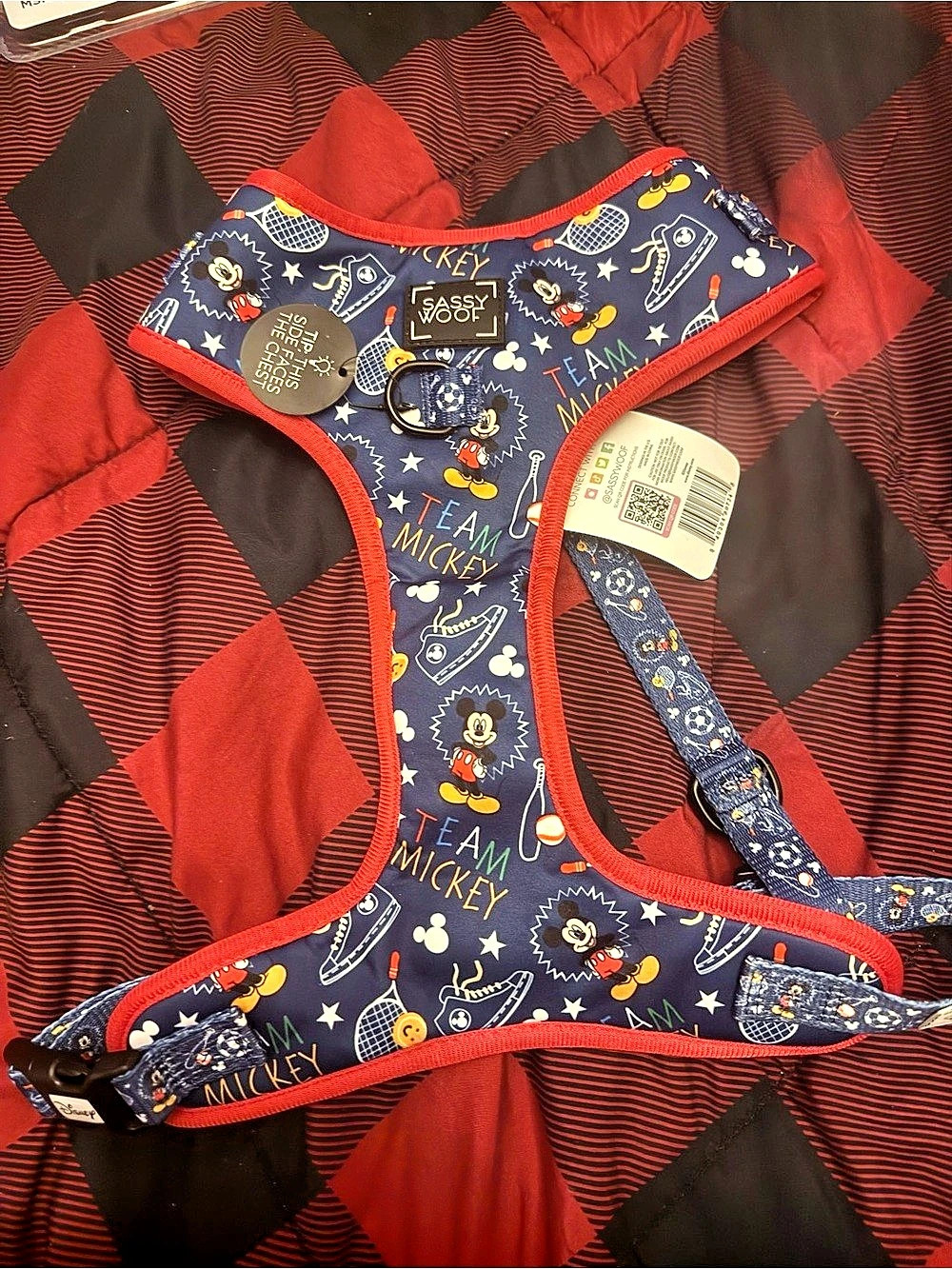 Sassy Woof Disney Team Mickey Harness